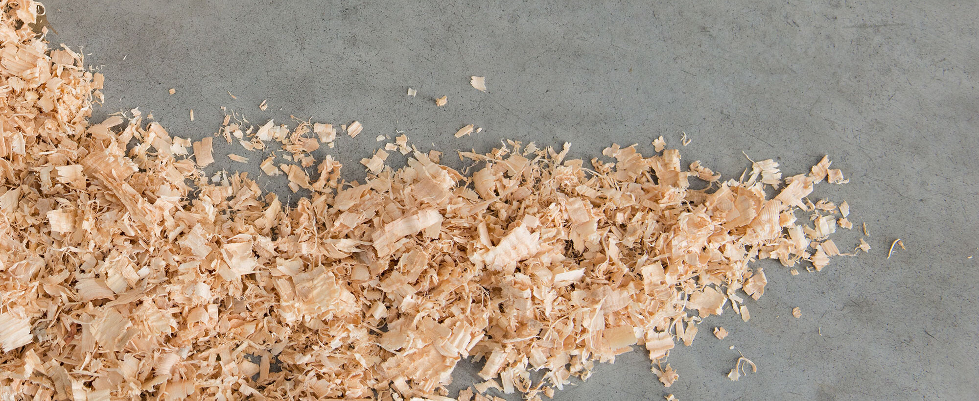 Kiln-dried pine shavings on the plant floor